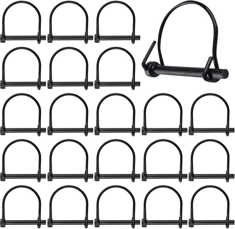 INCREWAY Wire Lock Pin, 34PCS 1/4" Carbon Steel Shaft Locking Pin Safety Coupler Pin Round Loop Wire Lock Trailers Pin for Farm Lawn Garden - Image 1